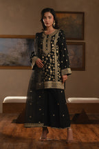 Black_3_PIECE_EMBROIDERED_RAW_SILK_SUIT_1