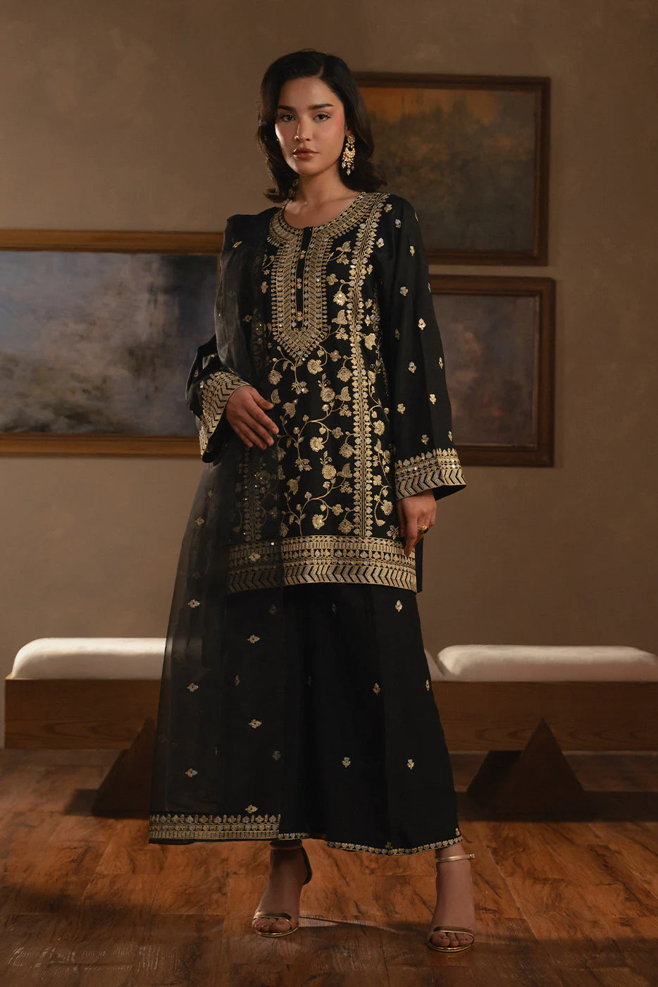 Black_3_PIECE_EMBROIDERED_RAW_SILK_SUIT_3
