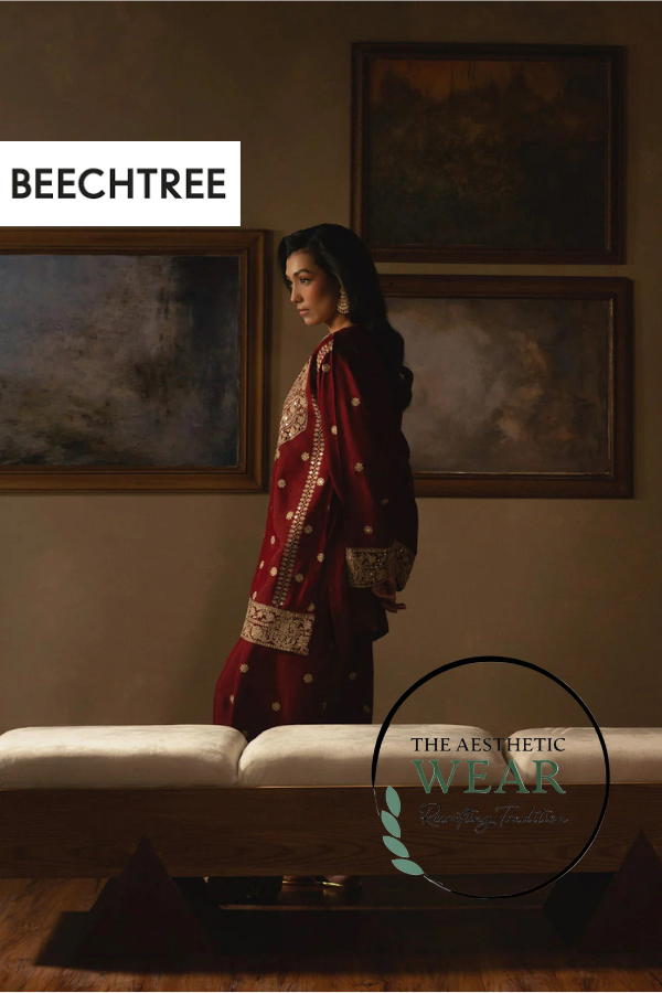 2 PIECE EMBROIDERED RAW SILK SUIT