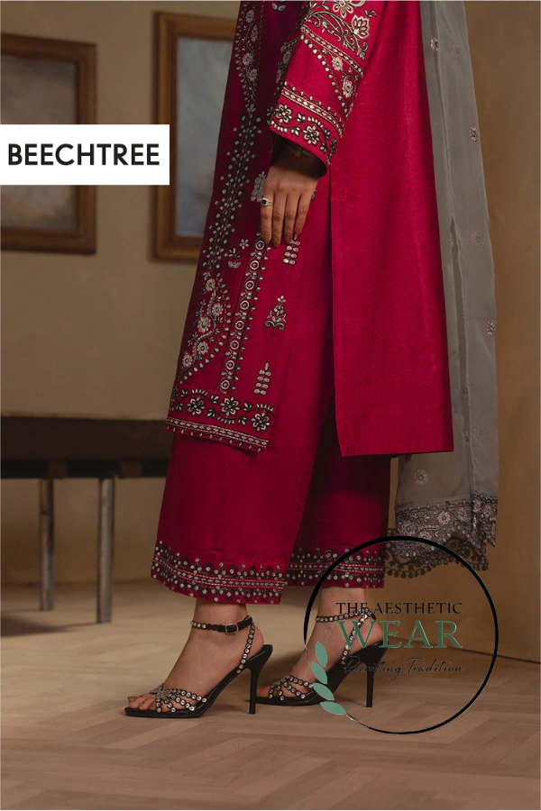 3 PIECE EMBROIDERED TWO TONE SUIT