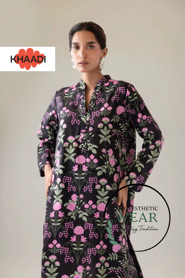 Black Printed Kurta Set