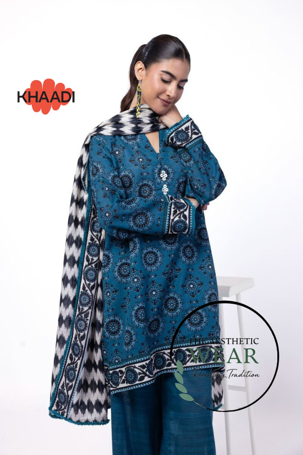 Green Printed Tailored 3 Piece suit