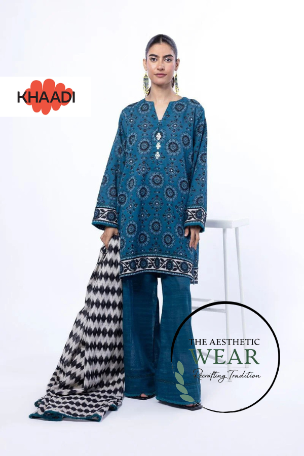 Green Printed Tailored 3 Piece suit