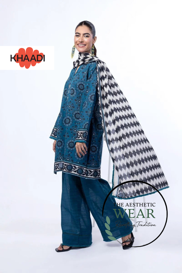 Green Printed Tailored 3 Piece suit