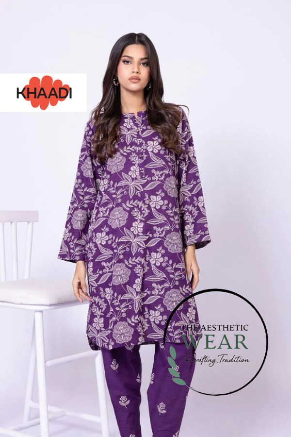 Purple Light Khaddar 2 Piece