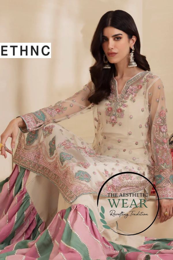 EMBROIDERED GHARARA - The Aesthetic Wear