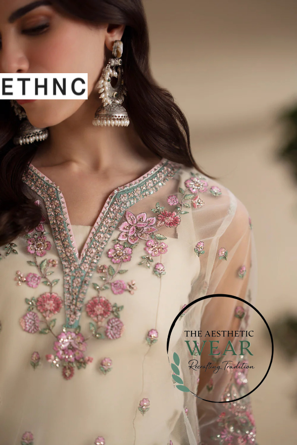 EMBROIDERED GHARARA - The Aesthetic Wear